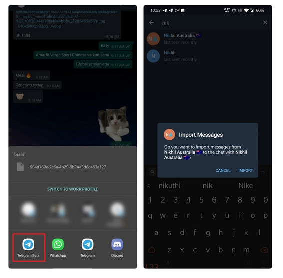 آسانترین راه انتقال چت ها از واتس آپ به تلگرام