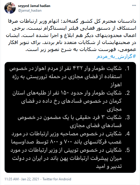 اتهامات آذری جهرمی در دادسرای فرهنگ و رسانه چه بود؟