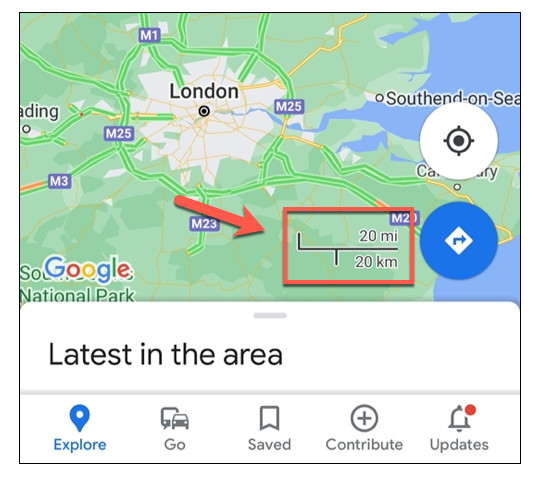 چگونه مقیاس نقشه گوگل  را از مایل به کیلومتر تغییر دهیم