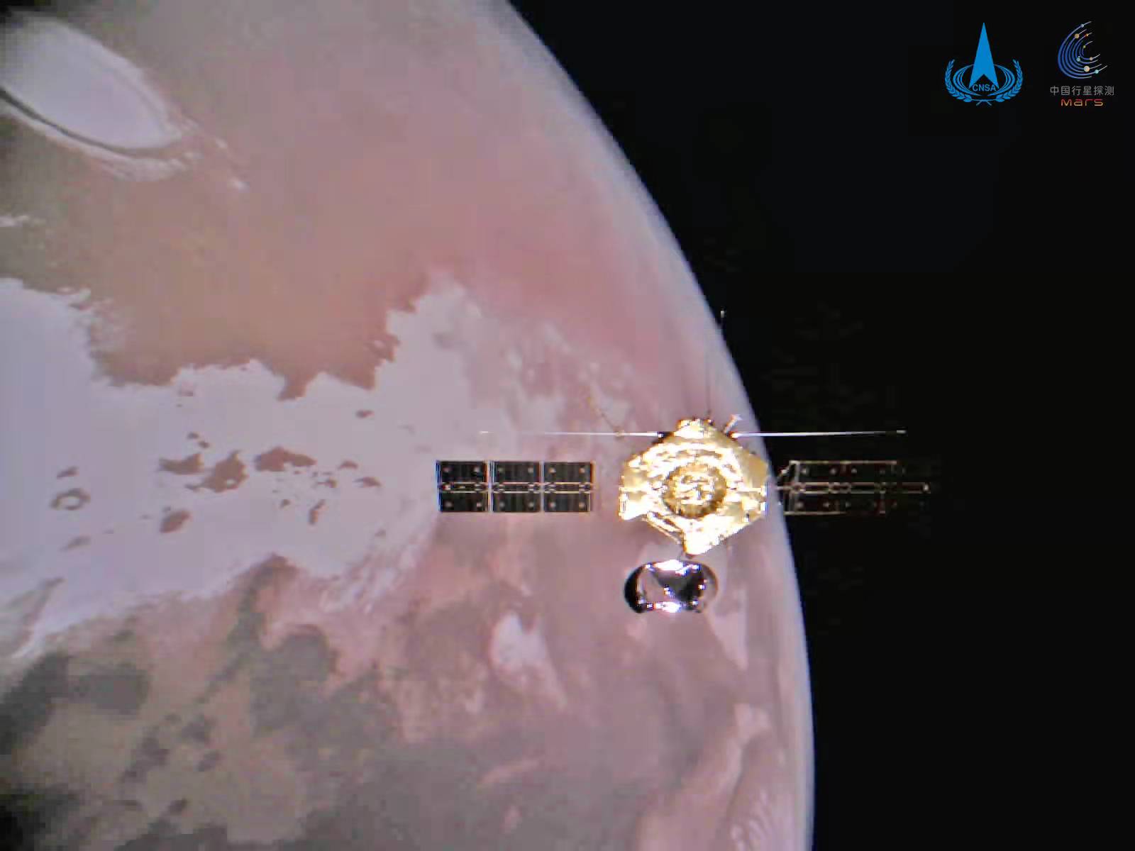 مدارگرد چینی تیان‌ون-۱ با مریخ سلفی گرفت