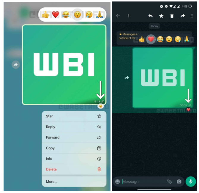 کاربران واتسآپ بهزودی میتوانند به پیامهای دریافتی خود واکنش نشان دهند کاربران واتسآپ بهزودی میتوانند به پیامهای دریافتی خود واکنش نشان دهند