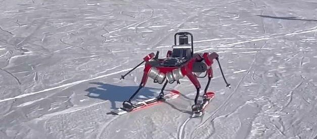 تصاویری باورنکردنی از اسکی ماهرانه ربات ۶ پا در چین