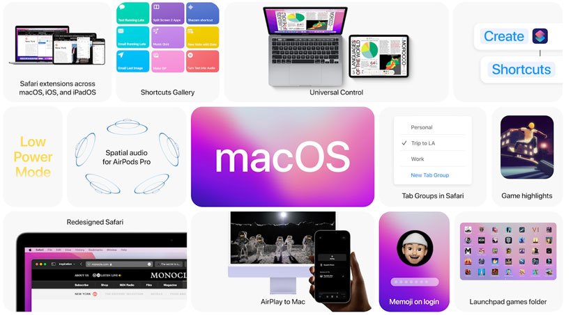 اپل سیستم‌عامل macOS Monterey را معرفی کرد