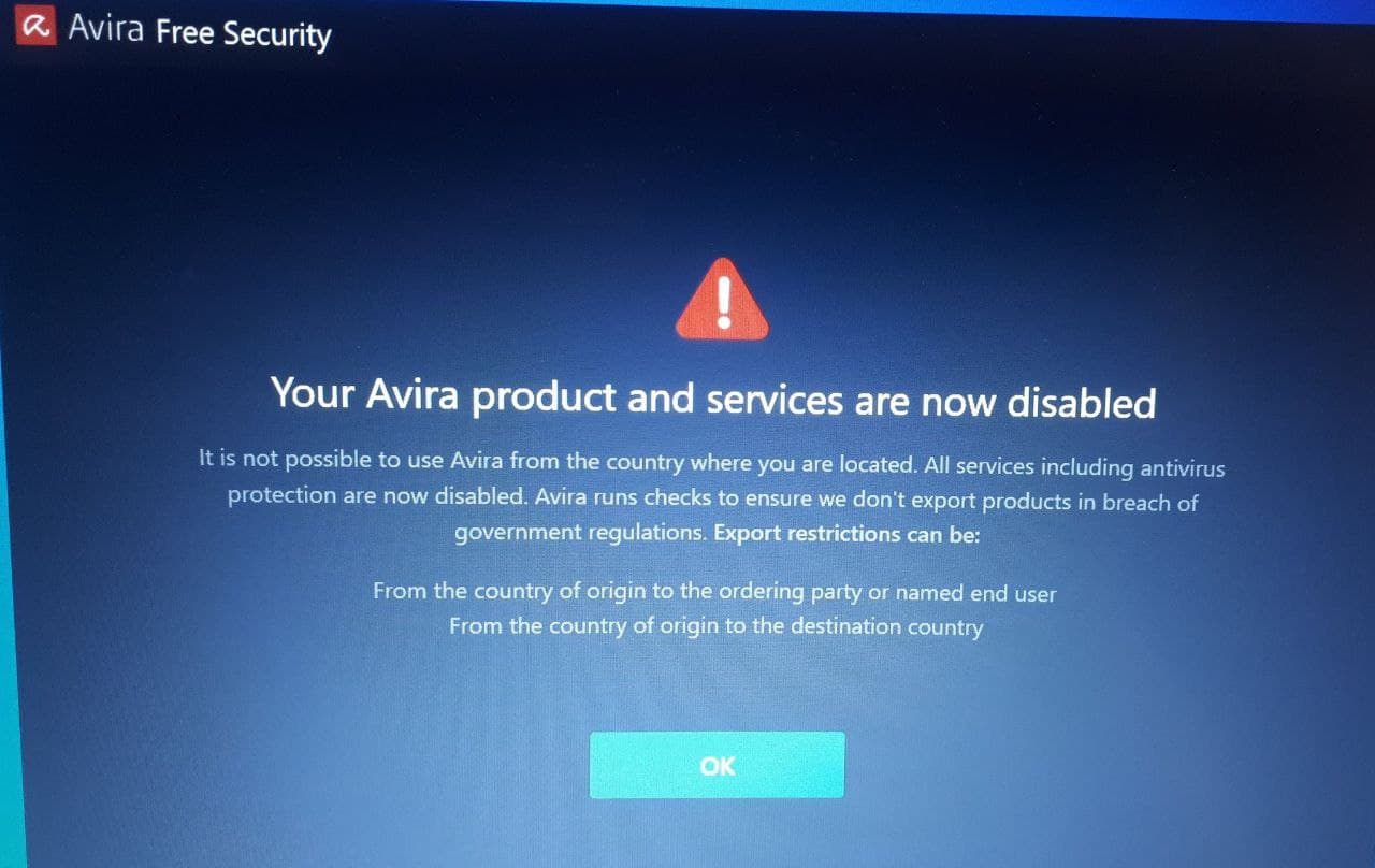 ایران در لیست تحریمی‌های آنتی ویروس Avira | خدمات این شرکت دیگر در دسترس نیست