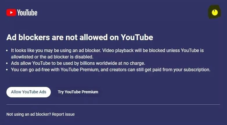 یوتوب استفاده از سرویس‌های مسدودکننده تبلیغات را سخت‌تر می‌کند